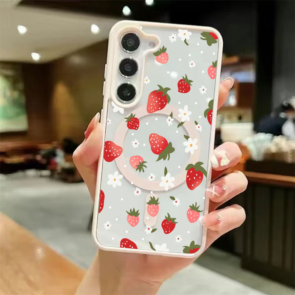 Strawberry Huller - Casing Ponsel Magnetik Motif Stroberi Manis