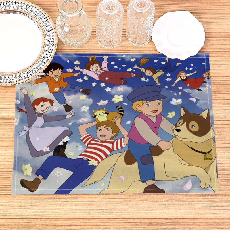 Food Prep Mat - Papa' alas meja makan Linen bermotif,