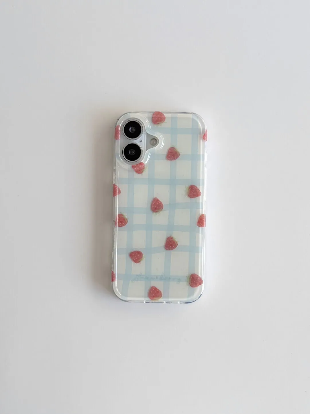 Strawberry Huller - Casing HP Mewah Motif Kotak Biru