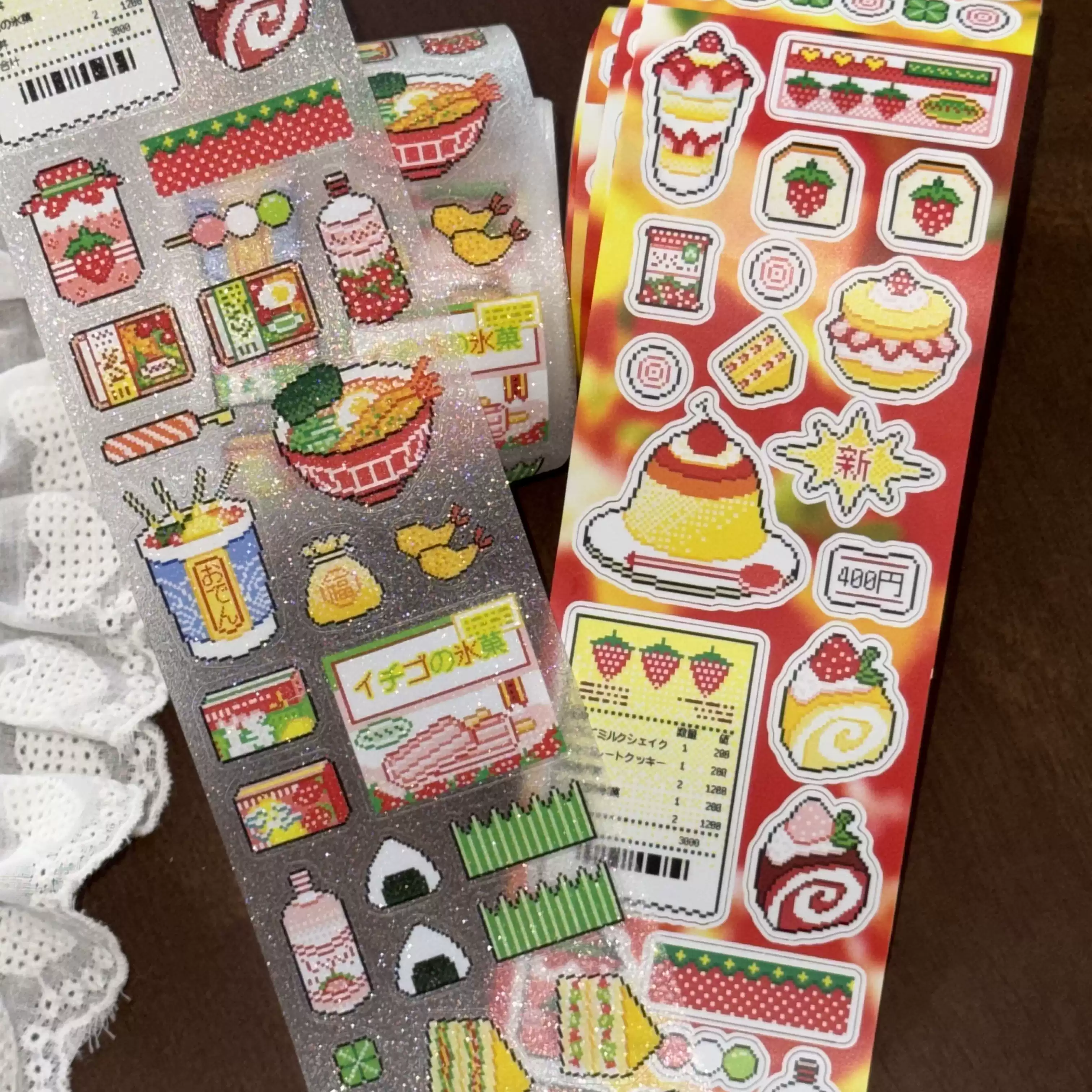 Stiker Potongan Pixel Gaya Tok - Strawberry Huller ulasan dan harga