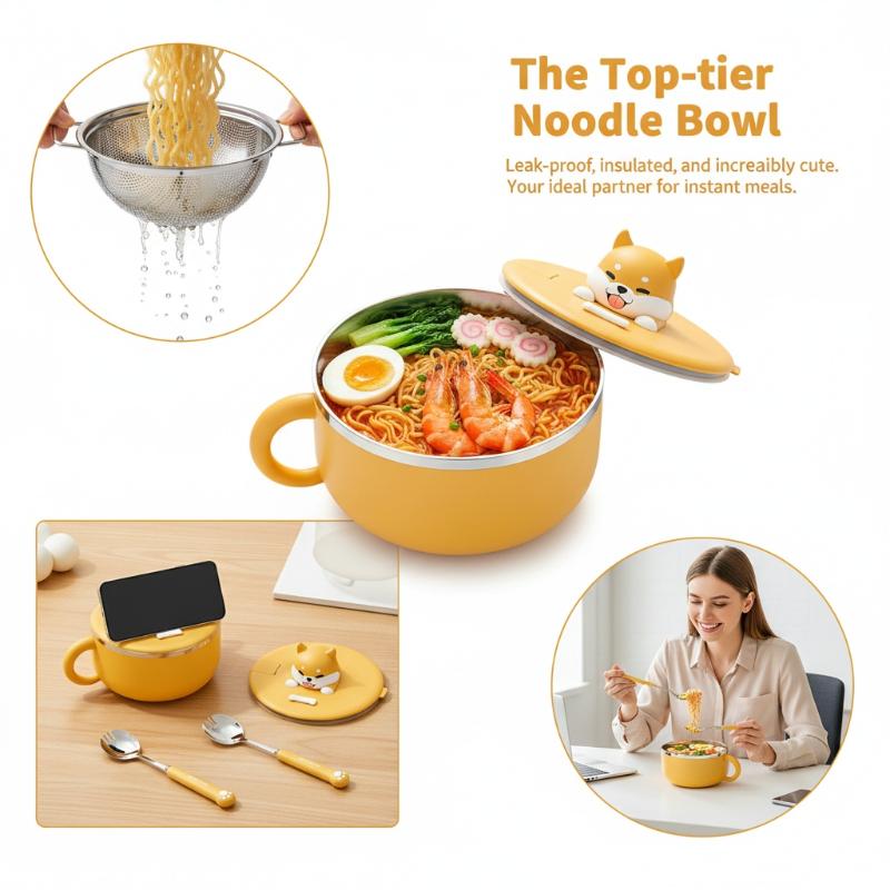 Mangkuk Mie Instan Stainless S - Meal Prep Noodles ulasan dan harga